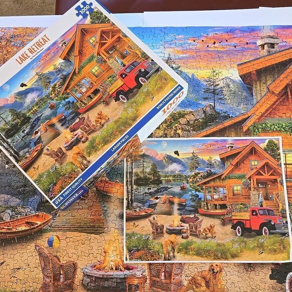 WHITE MOUNTAIN LAKE RETREAT, 1,000 PIECE PUZZLE - Picture 1 of 4